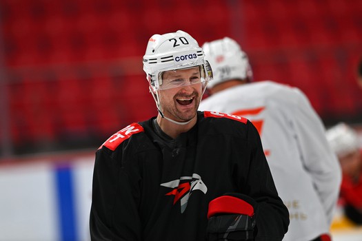 Раскатка «Авангарда» перед матчем в Балашихе