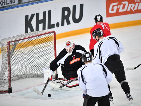 Раскатка "Авангарда" перед матчем со "Спартаком"