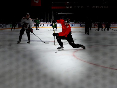 Раскатка «Авангарда» перед матчем с «Йокеритом»