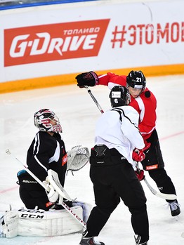 Раскатка "Авангарда" перед матчем с "Барысом"