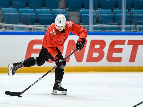 Раскатка «Авангарда» перед матчем в Нур-Султане