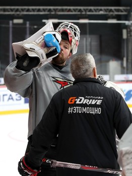 Раскатка «Авангарда» перед матчем с «Витязем»