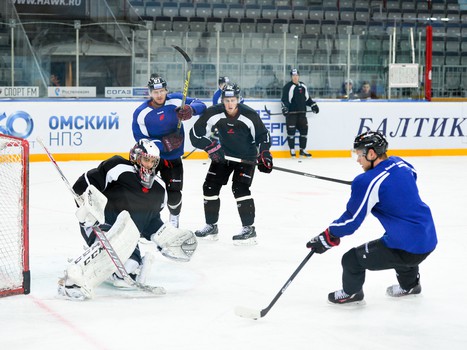 Раскатка "Авангарда" перед домашним матчем со "Спартаком"