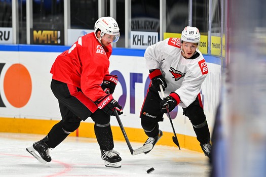 Раскатка «Авангарда» перед матчем в Новосибирске