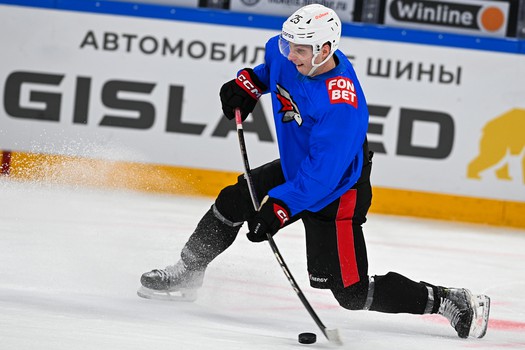 Тренировка «Авангарда» перед матчем в Новосибирске