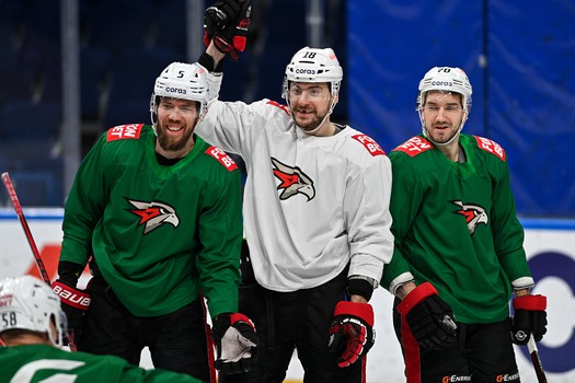 Раскатка «Авангарда» перед матчем в Ярославле