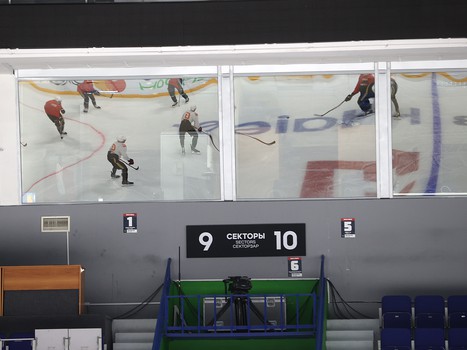 Тренировка «Авангарда» перед матчем в Уфе