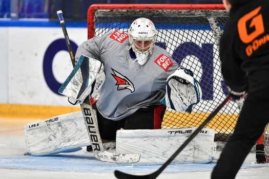 Тренировка «Авангарда» перед матчем в Нижнекамске