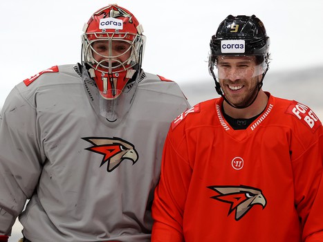 Тренировка «Авангарда» перед матчем с «Нефтехимиком»