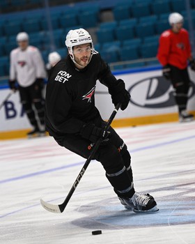 Тренировка «Авангарда» перед матчем в Астане