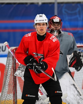 Тренировка «Авангарда» перед матчем в Тольятти