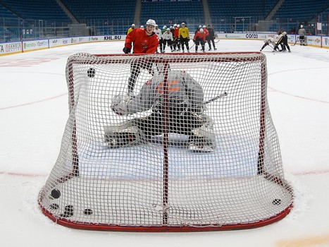 Тренировка «Авангарда» перед матчем в Нур-Султане