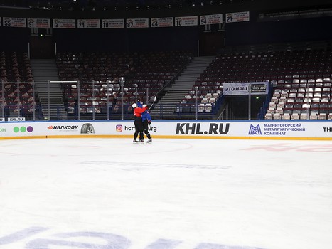 Тренировка «Авангарда» перед третьим матчем серии с «Металлургом»