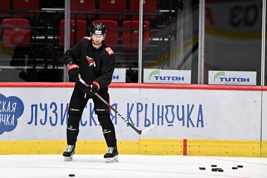 Раскатка «Авангарда» перед матчем с московским «Динамо»