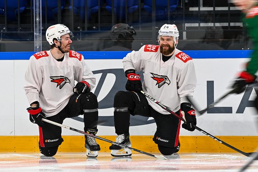 Раскатка «Авангарда» перед матчем в Новосибирске