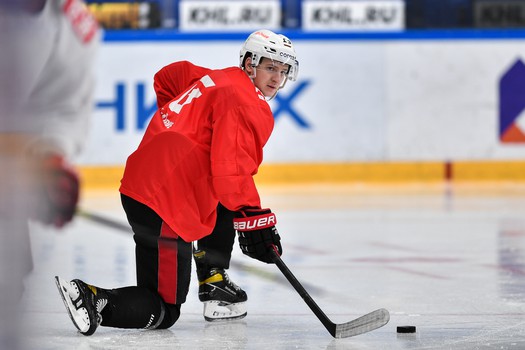 Тренировка «Авангарда» перед матчем в Нижнекамске