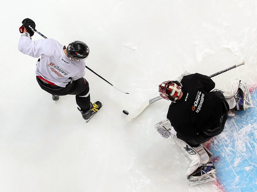 Раскатка «Авангарда» перед матчем с «Северсталью»