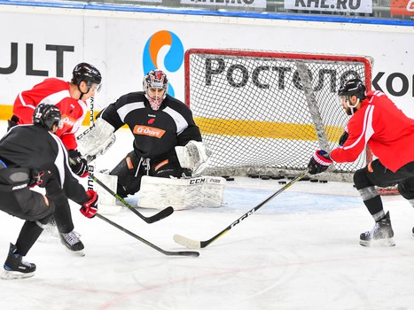 Раскатка "Авангарда" перед матчем с "Сибирью"