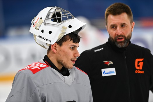 Раскатка «Авангарда» перед матчем в Тольятти