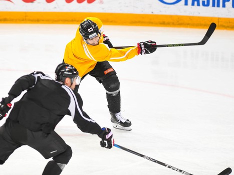 Раскатка "Авангарда" перед матчем с "Нефтехимиком"