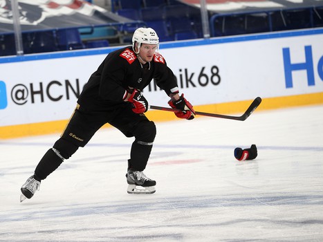 Раскатка «Авангарда» перед матчем в Нижнекамске