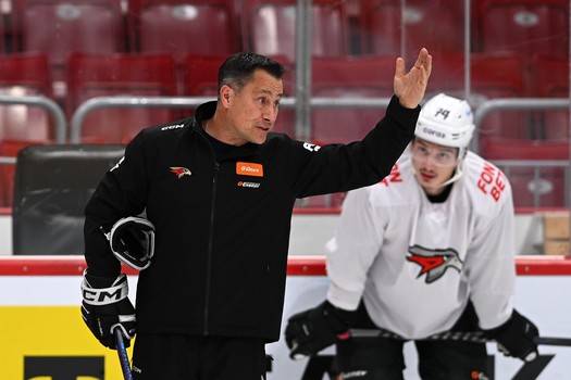 Раскатка «Авангарда» перед матчем в Челябинске