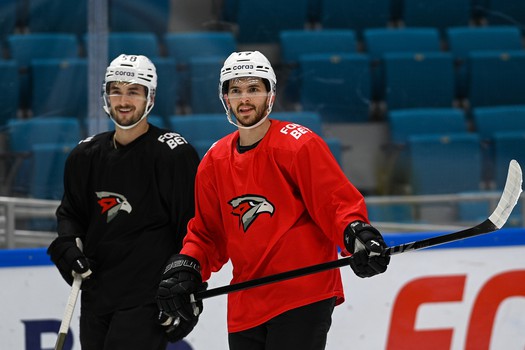 Раскатка «Авангарда» перед матчем в Астане