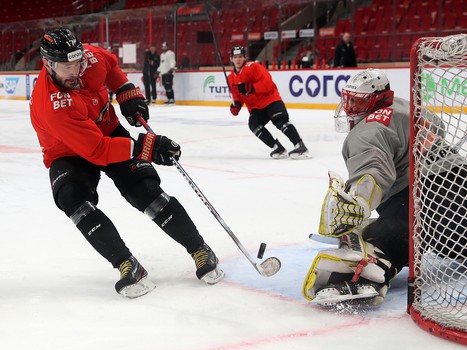 Раскатка «Авангарда» перед первым матчем серии с «Металлургом»