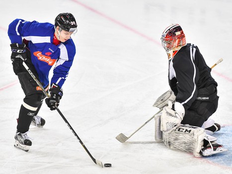 Раскатка "Авангарда" перед матчем с "Салаватом Юлаевым"