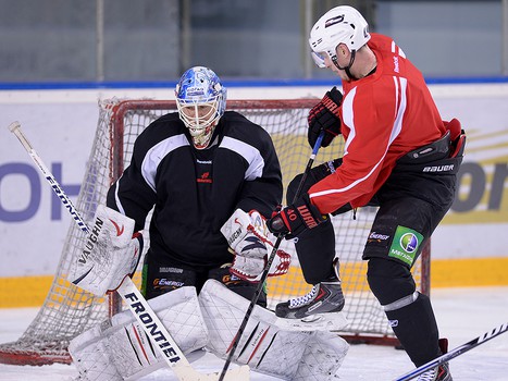 Раскатка "Авангарда" перед матчем с "Югрой" 24.01.2014
