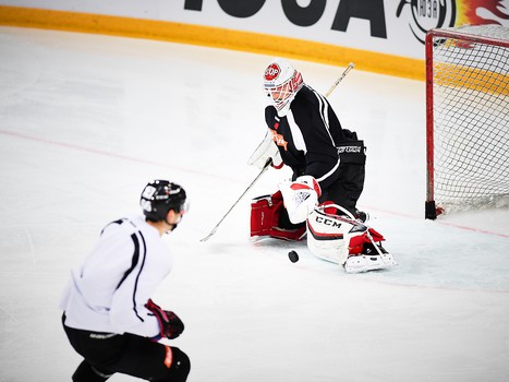 Раскатка "Авангарда" перед матчем с новокузнецким "Металлургом"