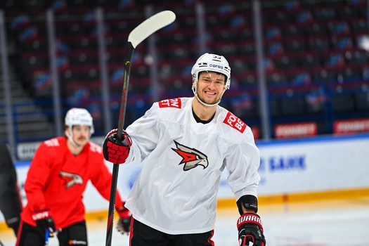 Раскатка «Авангарда» перед матчем в Магнитогорске