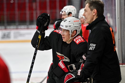 Тренировка «Авангарда» перед матчем в Екатеринбурге