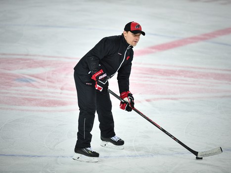 Раскатка "Авангарда" перед матчем с "Витязем"