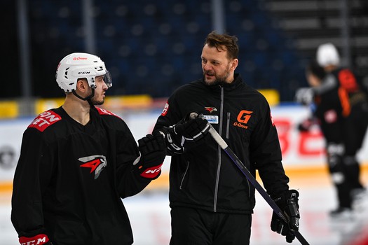 Раскатка «Авангарда» перед матчем в Минске