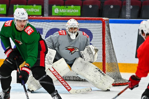Раскатка «Авангарда» перед матчем в Магнитогорске