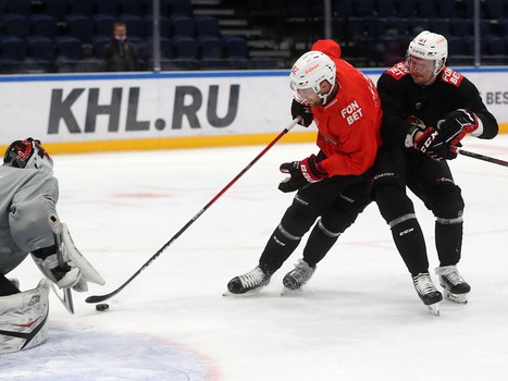 Раскатка «Авангарда» перед выездным матчем с московским «Динамо»