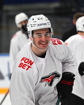 Раскатка «Авангарда» перед матчем в Минске