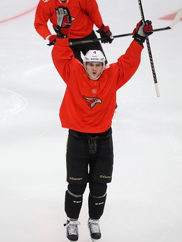 Тренировка «Авангарда» перед матчем в Уфе