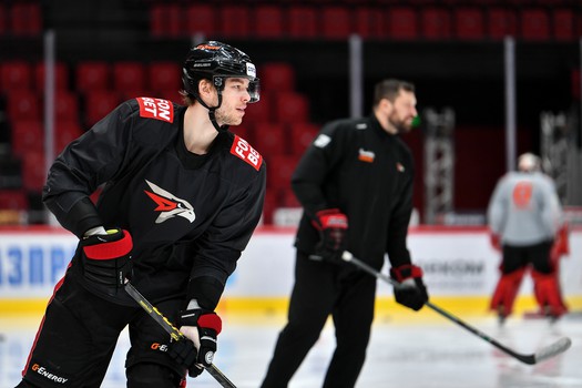 Раскатка «Авангарда» перед матчем с «Нефтехимиком»