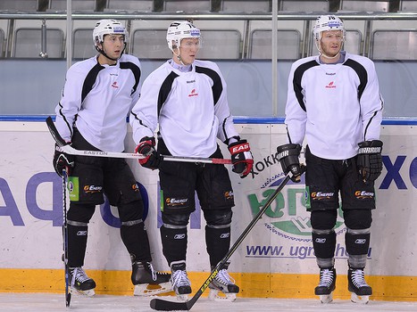 Раскатка "Авангарда" перед матчем с "Югрой" 24.01.2014