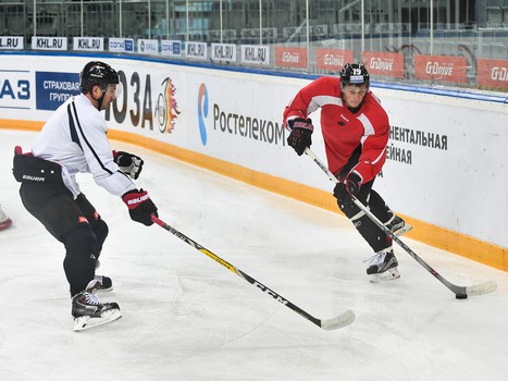 Раскатка "Авангарда" перед матчем с "Медвешчаком"