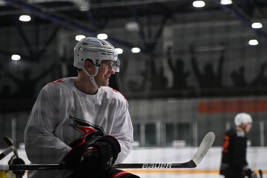 Тренировка «Авангарда» перед матчем в Казани