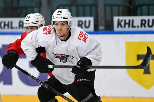 Тренировка «Авангарда» перед матчем в Санкт-Петербурге