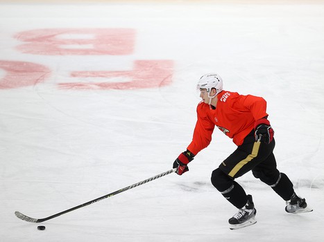 Тренировка «Авангарда» перед матчем в Уфе