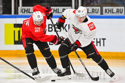 Раскатка «Авангарда» перед матчем в Магнитогорске