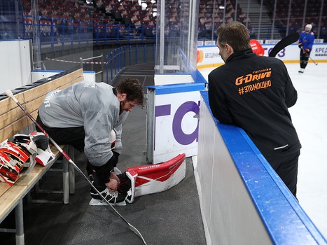 Тренировка «Авангарда» перед третьим матчем серии с «Металлургом»