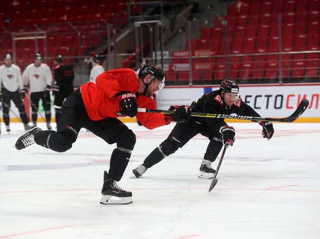 Раскатка «Авангарда» перед матчем с «Витязем»