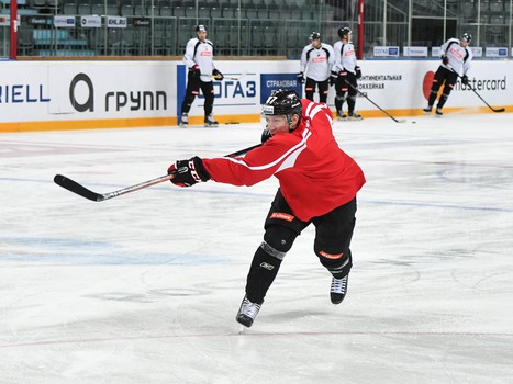 Раскатка "Авангарда" перед матчем с "Медвешчаком"