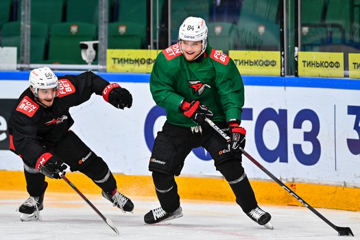 Раскатка «Авангарда» перед матчем в Казани